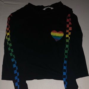 Long sleeve black shirt.